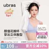 ubras虞书欣同款小花瓣杯软支撑性感内衣女聚拢文胸无钢圈胸罩  【经典款】奶盐蓝色-背心 M 75A/75B/75C
