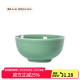 龙泉青瓷米饭碗陶瓷新款创意中式餐具家用加厚吃饭碗大号面汤碗喝粥碗小碗 5.5英寸梅子青碗