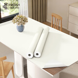 墨斗鱼衣柜贴纸家具改色贴膜桌子柜子翻新贴纸肤感墙纸米白色60*300cm