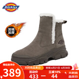 Dickies女士雪地靴女靴冬季加绒加厚短靴保暖棉鞋靴子 驼色 36 