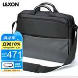 乐上（LEXON）电脑包15.6/16英寸手提公文包男商务笔记本包拼接单肩斜挎包