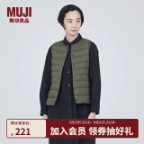 无印良品（MUJI）女式 轻量羽绒便携式背心女款马甲马夹秋冬保暖外搭羽绒内胆 烟熏绿色 S (155/80A)