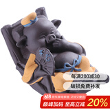 祥业紫砂千猪变创意可爱小茶宠精品可养紫砂茶玩悠然自得摇摇椅猪家 摇摇猪紫砂茶宠