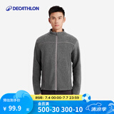 迪卡侬（DECATHLON）保暖户外抓绒衣外套男女运动宽松秋摇粒绒外套冲锋衣内胆 男款-全拉链-深灰色 XL