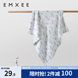 嫚熙（EMXEE）婴儿浴巾儿童宝宝纱布浴巾新生儿斗篷浴袍洗澡包巾 绮幻花信【110×110cm】