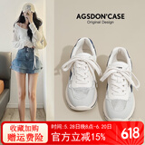 奥古狮登休闲鞋夏季女鞋ins潮四季百搭轻便软底舒适跑步鞋子女老爹鞋女鞋 112083米蓝【透气单网】 37