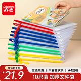 齐心（COMIX）10只A4文件袋科目分类拉链网格拉链袋塑料高考文具袋收纳专用袋试卷袋补习袋考试袋 EA1054