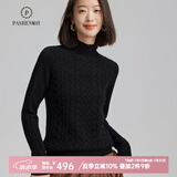 帕什【24新款新色】羊绒衫女半高领100%山羊绒7针加厚针织毛衣女PS-06 经典黑 XXL(135-150斤)