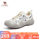 骆驼（CAMEL）溯溪鞋男撞色拼接绑带户外鞋 L14S469663 米白/灰/深蓝(男款) 41