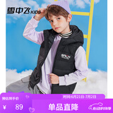 雪中飞儿童羽绒马甲外套男童薄款女童中大童秋冬轻薄外穿童装 黑色 170
