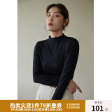 独束大码女装【发热防静电】百搭打底衫女显瘦秋冬新款胖mm针织衫 静谧黑 4XL