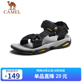 骆驼（CAMEL）户外沙滩潮流平底休闲男士凉鞋子 A822162412 黑色 42