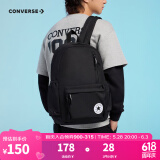 匡威（Converse）学生书包新款双肩包经典款大容量旅行包初高中生男女童通用背包 正黑色 M【30*11.5*44cm 约15L】