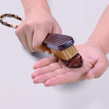 山中玉文玩刷子紫光檀黑猪鬃软硬毛橄榄核桃金刚菩提玉器保养清理工具 手工紫光檀【大凤尾】软猪鬃刷