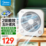 美的（Midea） 电风扇 家用台式小风扇空气循环扇转页扇办公室桌面鸿运扇五叶轻音柔风卧室宿舍节能省电台扇 KYT20-25F【店长推荐款】 桌面转页扇