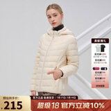 坦博尔轻薄羽绒服女宽松可脱卸帽女士轻薄羽绒外套TD216236 焦香米 160 