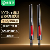 毕亚兹 WIFI天线 电脑主板网卡台式主机箱信号增强外置适用路由器延长10DBI高增益SMA内孔网络天线 1个装