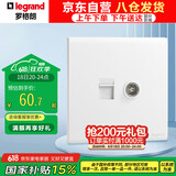 罗格朗（LEGRAND）开关插座 简悦系列陶瓷白色 86型插座 电脑+普通电视插座（六类）