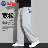 NASA GISS休闲裤男宽松直筒阔腿裤潮流长裤子 花灰直筒常规 (185/88A)2XL