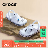 crocs卡骆驰洞洞鞋贝雅卡骆班轻便耐磨一脚蹬休闲鞋|205089 白/深蓝-126 37 /38(230mm)
