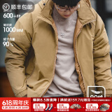 马登工装 美式复古白鸭绒连帽羽绒服男冬防风保暖外套90绒新年防寒服 卡其色 M （120-140斤）