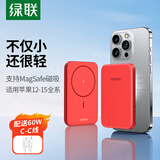 绿联易烊千玺同款磁吸无线充电宝10000毫安20W快充支持Magsafe充电适用苹果iPhone16/15手机30W便携 中国红【10000mAh】20W有线快充