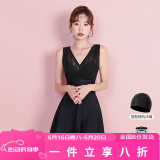 梵迪拉（F.DYRAA）泳衣女温泉遮肚显瘦连衣裙游泳衣速干透气游泳四件套11028黑色XL