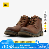 CAT卡特工装靴马丁靴牛皮鞋子男士防滑短靴商场同款男靴DOUB 棕红 42
