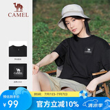 骆驼（CAMEL）户外速干T恤男女快干弹力圆领宽松休闲短袖[山系露营]A13BAVV058