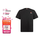 高田贤三（KENZO）男士黑色棉质小花朵绣标短袖T恤 FC6 5TS412 4SG 99J L礼物送男生