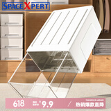 SPACEXPERT抽屉式收纳盒收纳柜收纳箱内衣收纳玩具整理箱抽屉式桌面收纳盒子 透明抽屉 30L单只43.5*32*21.5cm常规款