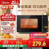 美的（Midea）微波炉家用小型20升转盘加热 智能菜单 一键解冻 杀菌电子除味 薄膜按键（M1-L213C）