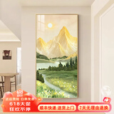 墨派（Mopai）玄关装饰画竖版现代简约走廊过道背景墙壁画入户轻奢挂画免打孔 背靠金山 60*120cm晶瓷+铝合金边框