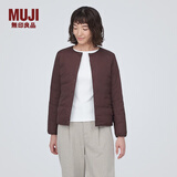 无印良品（MUJI）女式 轻量羽绒便携式 无领夹克 轻薄羽绒服冬季 保暖 BD0Y3A3A 酒红色 M（160/84A）