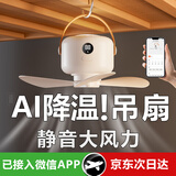 杜美森宿舍吊扇床上电风扇静音悬挂小风扇蚊帐风扇usb露营帐篷小吊扇便携卧室充电风扇小型风宝 【插线款】3米充电线丨5档冷风丨遥控定时 3档护眼灯丨遥控定时丨模拟自然风丨桌/挂两用