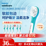飞利浦电动牙刷头 儿童迷你型 2支装 HX6032/35 适配HX6322 HX6352(新包装6032/63随机发货)