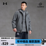 安德玛（UNDERARMOUR） 男女防水三合一训练运动外套冲锋衣6001978-6001977 男款-泰坦灰024 6001977-024 L