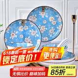 肃匠陶瓷餐具简约盘子碗套装纯白釉下彩餐具套装釉下彩碗碟套装微波炉 樱花雪月(4碗4盘4勺4筷) 16件套