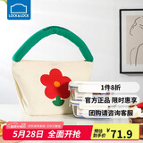 乐扣乐扣（LOCK&LOCK）清新玻璃保鲜盒微波饭盒三件套(630ml*2+便当包)LNG428S602白色