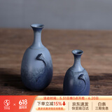 万仟堂（Edenus） 粗陶花瓶 复古工艺品摆件手工花器花插 茶具配件 宋韵影相p 宋韵影相（小）花插