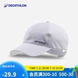 迪卡侬帽子男遮阳帽防晒鸭舌帽防晒帽网球帽白色58cm可调节4237278
