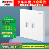 罗格朗（LEGRAND）开关插座面板 仕典玉兰白 两位超五类电脑插座双网口网线网络面板