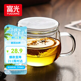 富光花茶杯透明茶杯内胆茶水分离杯办公室玻璃杯子水杯350ml