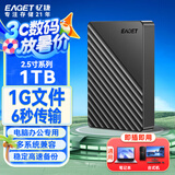 忆捷（EAGET）移动硬盘 1TB 双盘备份 USB3.0 G28PRO 2.5英寸 外接外置存储数据照片视频 高速传输防震 黑色