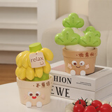 双盟可爱车载饰品摆件盆栽花朵汽车小摆件迷你中控台装饰高级感教师节