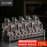 CLITON白酒杯分酒器100ml酒具套装二两杯分酒壶烈酒杯收纳架10壶10杯