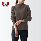 无印良品 MUJI 女式 牦牛绒混羊毛 高圆领毛衣女款春秋长袖针织衫BAC22A1A 深咖啡棕色 S (155/80A)