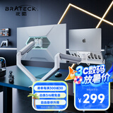 Brateck北弧 笔记本支架 显示器支架双屏 电脑屏幕底座增高架显示器支架臂电脑桌支架 E350-2+APE40云岩白