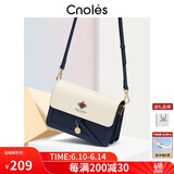 蔻一（Cnoles）斜挎包包女士牛皮单肩高端通勤小方包生日礼物送女友老婆
