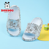 巴布豆童鞋男童拖鞋夏季外穿宝宝凉鞋小孩儿童鞋子117542015浅月色210